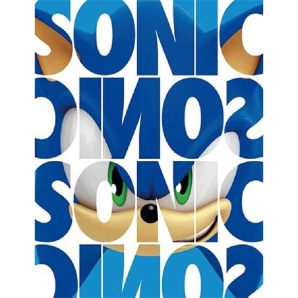 New Name Face Sonic the Hedgehog Fleece Throw Gift Blanket Sega Video Game XBox - Picture 1 of 2